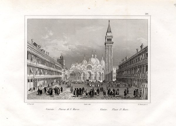 VENEZIA - "Venezia. Piazza di S. Marco". Animata veduta della …