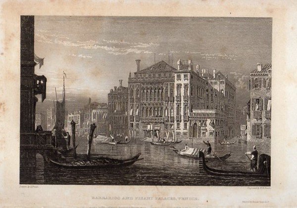 VENEZIA – “Barbarigo and Pisani palaces, venice”. Graziosissima veduta vibrante …