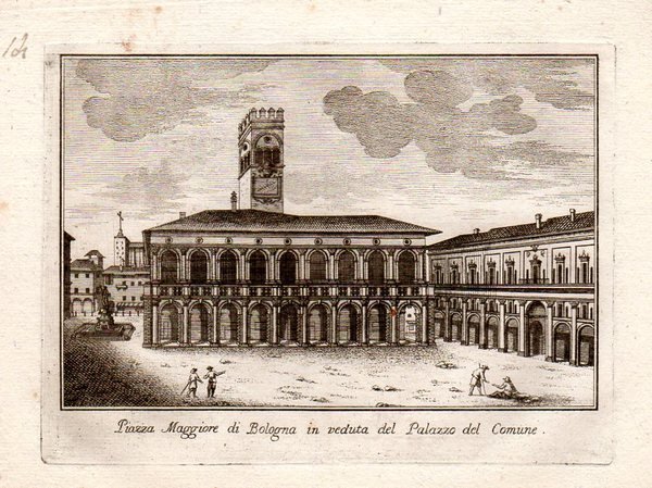 BOLOGNA - Piazza Maggiore di Bologna in veduta del Palazzo …