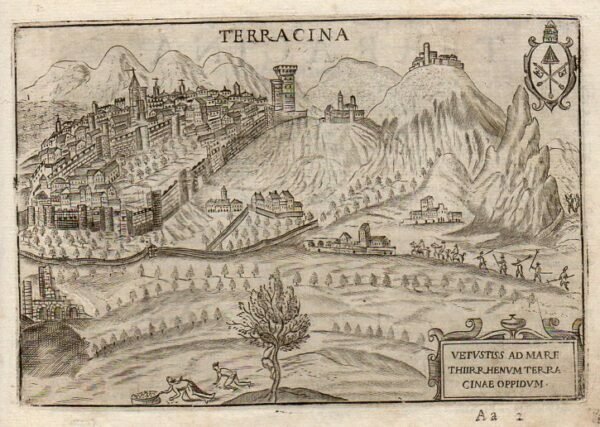 TERRACINA- "Terracina" Graziosa veduta della città adagiata sui monti, con …