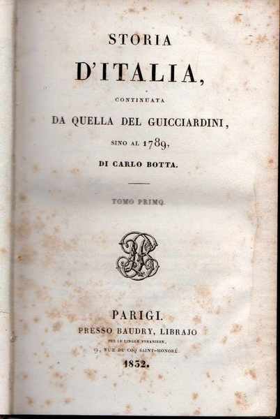 Storia d'Italia continuata da quella del Guicciardini sino al 1789, …