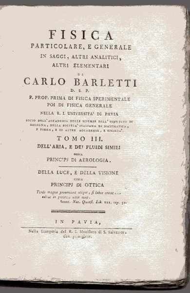 Fisica particolare e generale in saggi, altri analitici, altri elementari …