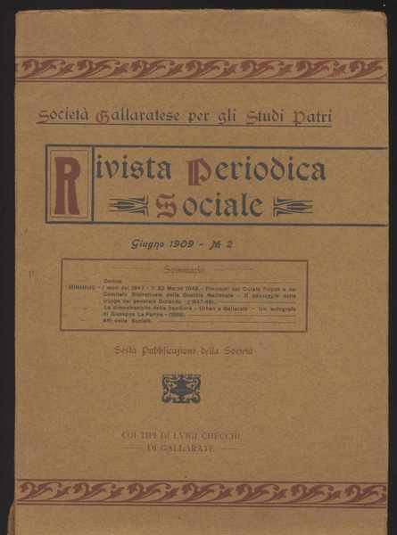 Società Gallaratese per gli studi patri - Rivista periodica sociale …