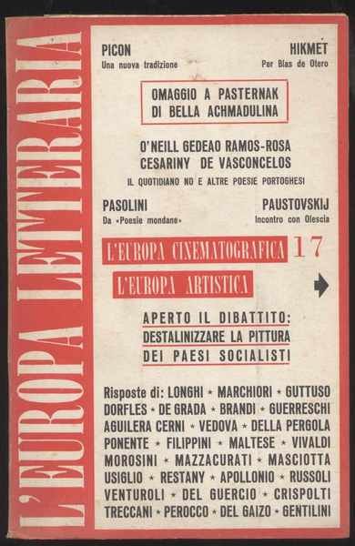 l'Europa letteraria - Rivista bimestrale ottobre 1962 Anno III n. …