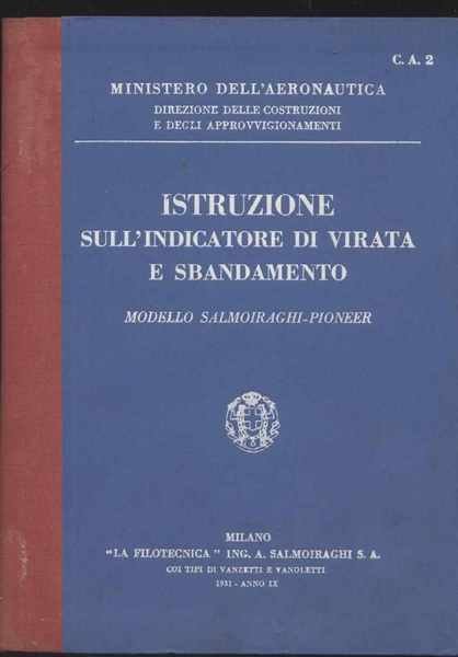 Istruzione sull'indicatore di virata e sbandamento modello Salmoiraghi-Pioneer - C. …