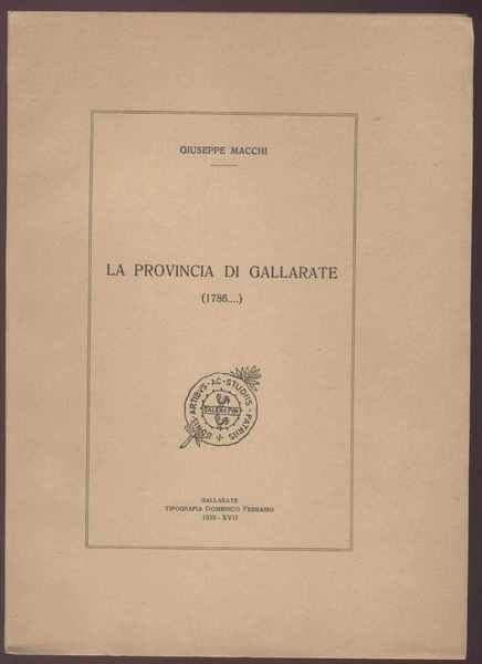 La provincia di Gallarate (1786 )