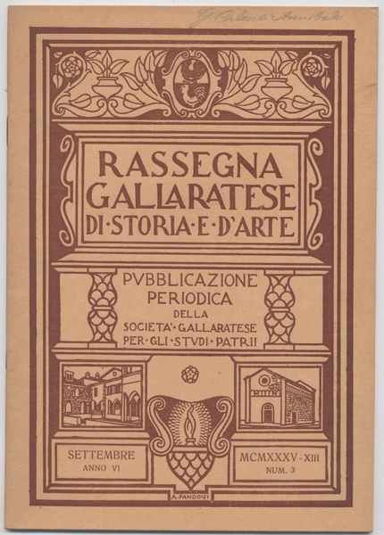 Rassegna gallaratese di storia e d'arte - 1935 Settembre -Anno …