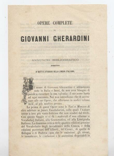 Della vita e degli di Giovanni Gherardini memorie del dottore …