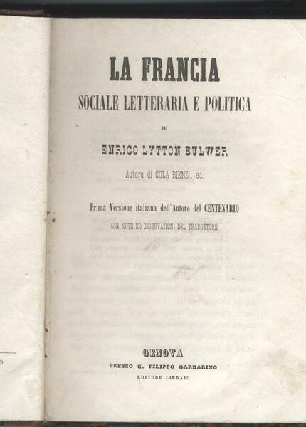 La Francia sociale letteraria e politica