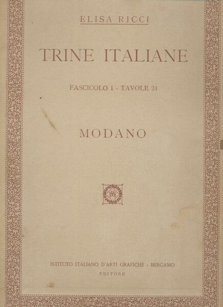 Trine italiane - MODANO - Fascicolo I - Tavole 24