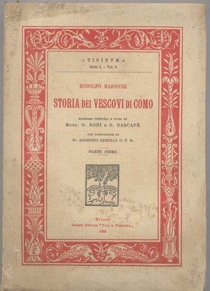 Storia dei vescovi di Como - Parte prima