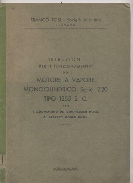 Franco Tosi - Istruzioni per il funzionamento del motore a …