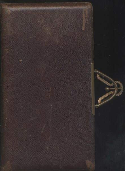 Portafotografie antico in pelle e chiusura in ottone