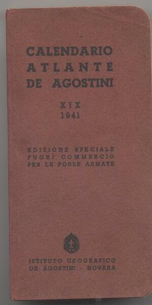 Calendario Atlante De Agostini 1941 - XIX Edizione speciale fuori …