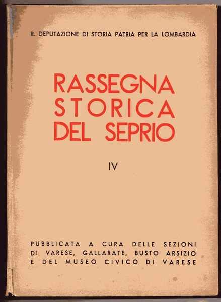 Rassegna storica del Seprio Vol. IV - 1941