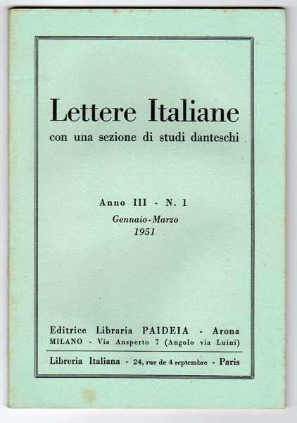 Lettere Italiane con una sezione di studi danteschi - Annata …