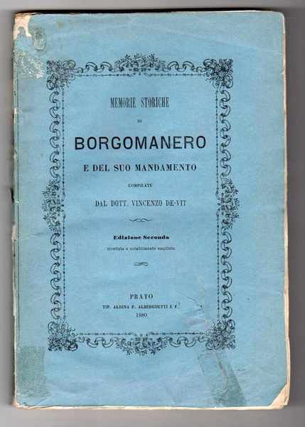 Memorie storiche di Borgomanero e del suo mandamento