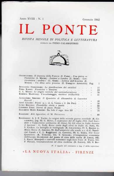 Il Ponte Rivista di dibattito politico e culturale fondata da …