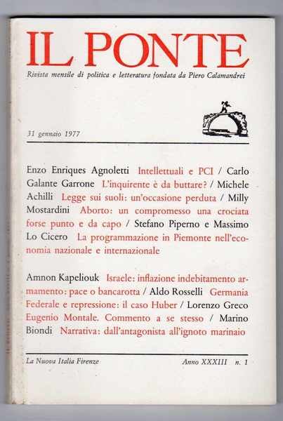 Il Ponte Rivista mensile di politica e letteratura fondata da …