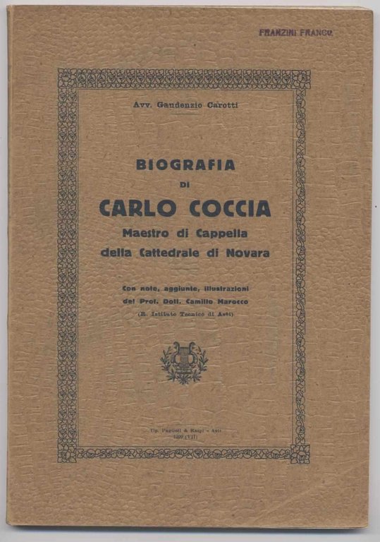 Biografia di Carlo Coccia Maestro di Cappella della Cattedrale di …