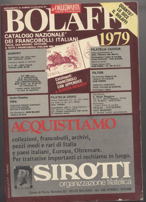 Bolaffi 1979 Catalogo nazionale dei francobolli italiani