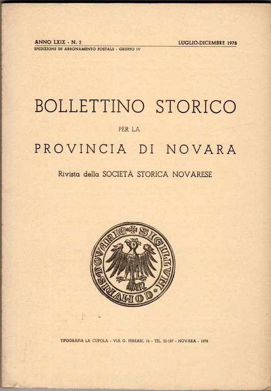 Bollettino storico per la provincia di Novara - Rivista della …