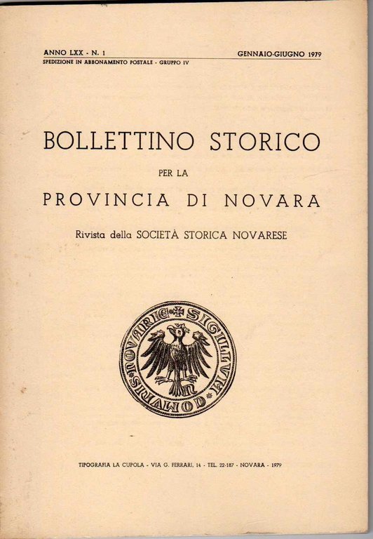 Bollettino storico per la provincia di Novara - Rivista della …