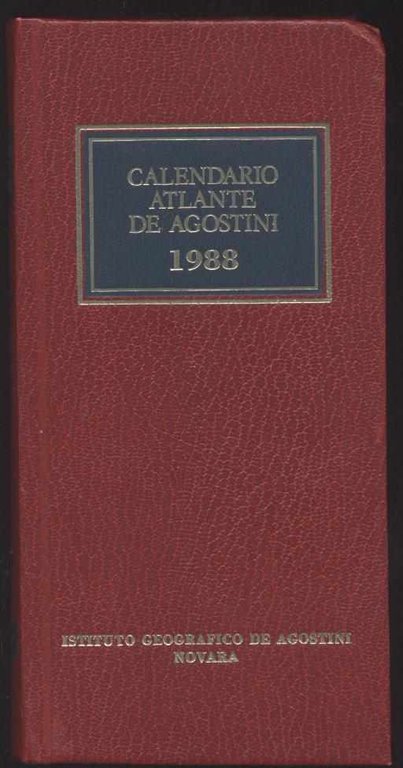 Calendario Atlante De Agostini 1988