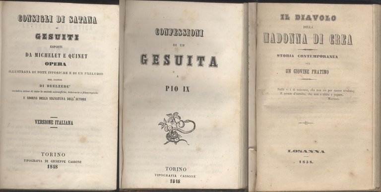 Consigli di satana ai gesuiti esposti da Michelet e Quinet …