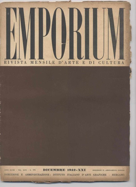 Emporium - Rivista mensile d'arte e di cultura- 1942 Dicembre …