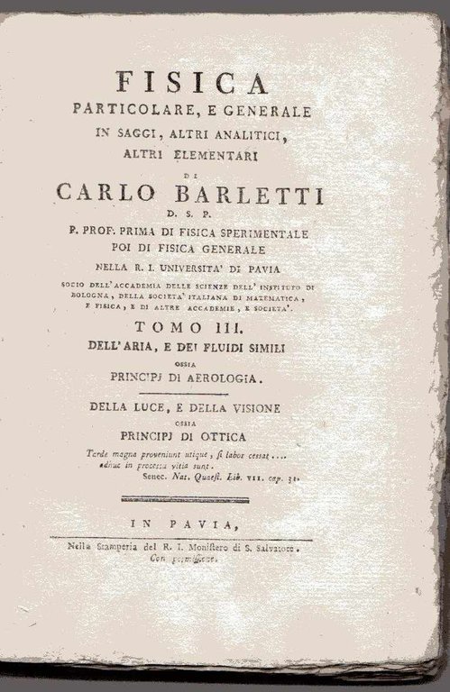 Fisica particolare e generale in saggi, altri analitici, altri elementari …