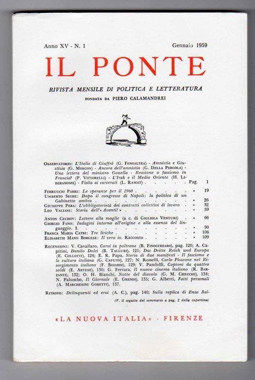 Il Ponte Rivista di dibattito politico e culturale fondata da …