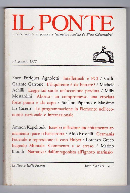 Il Ponte Rivista mensile di politica e letteratura fondata da …