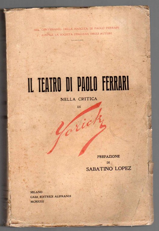 Il teatro di Paolo Ferrari nella critica di Yorick - …