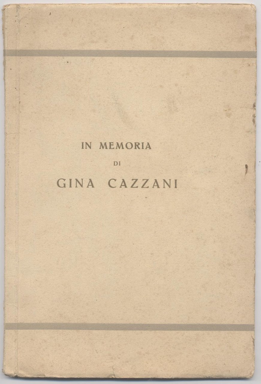 In memoria di Gina Cazzani
