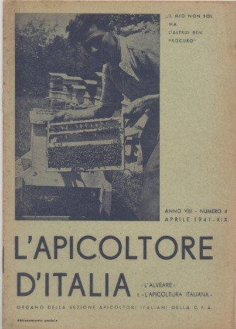L'apicoltore d'Italia - Organo della sezione apicoltori italiani della C. …