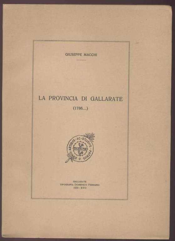 La provincia di Gallarate (1786 )