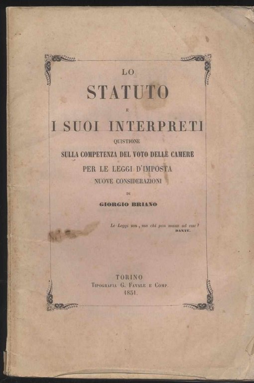 Lo Statuto e i suoi interpreti quistione sulla competenza del …