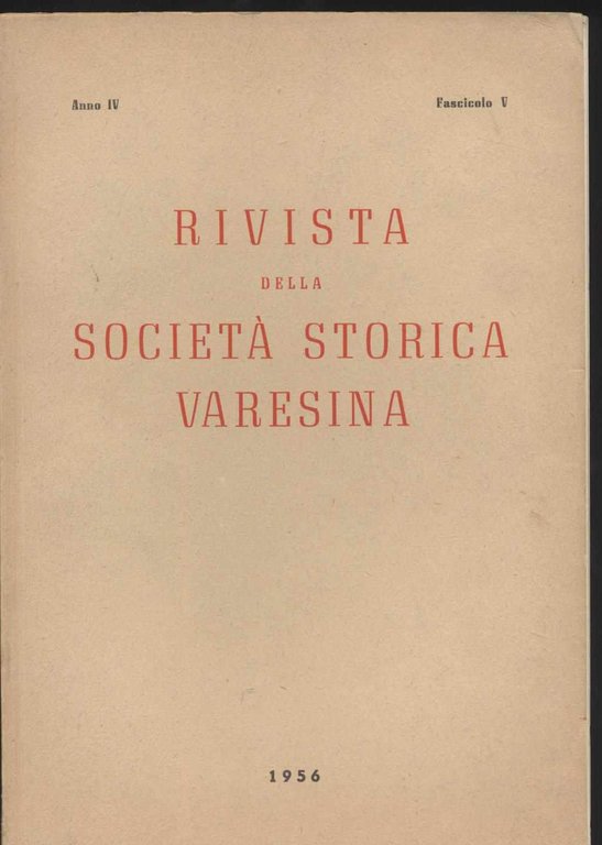 Rivista della società storica varesina Fascicolo V Marzo 1957