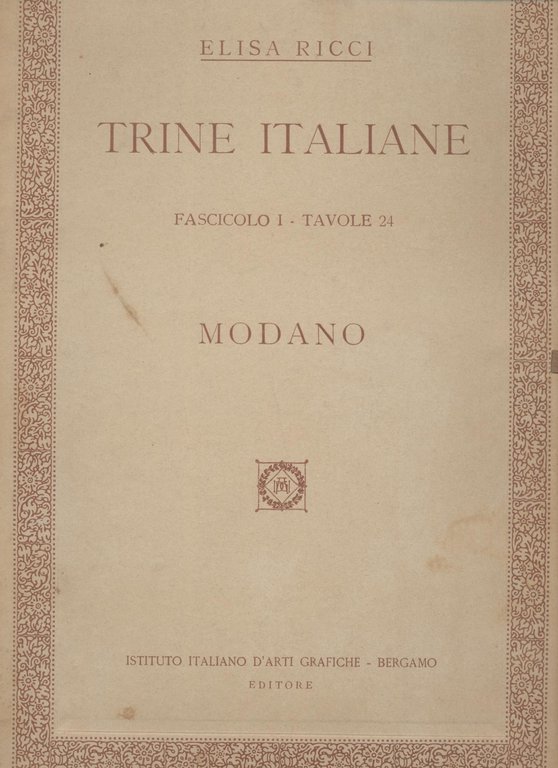 Trine italiane - MODANO - Fascicolo I - Tavole 24