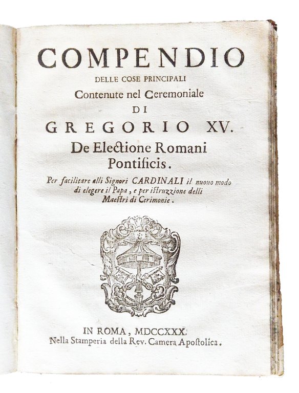 [1.]: Caeremoniale continens ritus electionis Romani Pontificis Gregorii Papae XV. … | Immagine Gallery 11