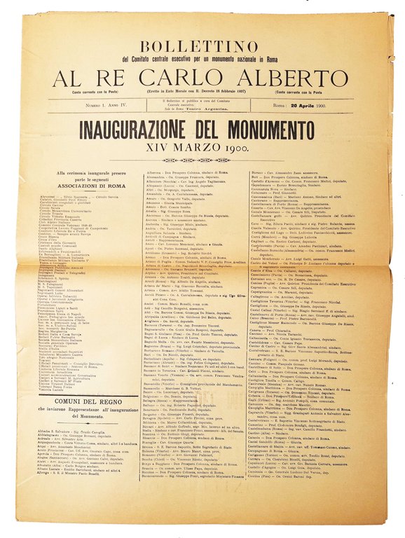 [1.]: Carlo Alberto - 14 Marzo 1900 - numero unico …