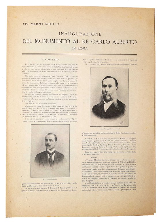 [1.]: Carlo Alberto - 14 Marzo 1900 - numero unico …