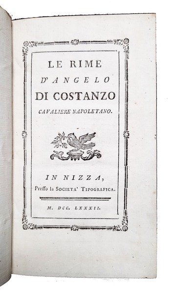 [1.]: Le rime d'Angelo Di Costanzo, cavaliere napoletano. [unito con]: …