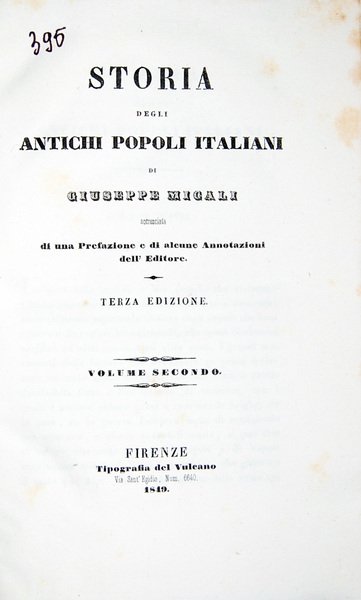 Storia degli antichi popoli italiani di Giuseppe Micali accresciuta di …