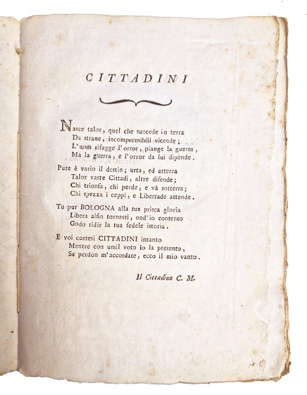 Ai cittadini di Bologna. Compendio storico dè diversi Governi di …