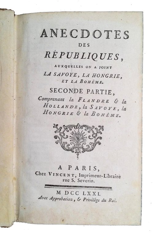 Anecdotes des républiques, auxquelles on a joint la Savoye, la …