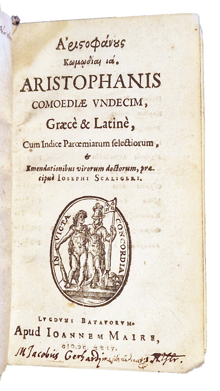 Aristophanous komoidiai ia. Aristophanis comoediae undecim, graece & latine, cum … | Immagine principale