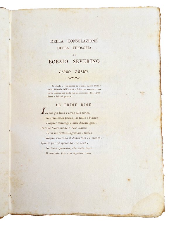 Boezio Severino Della consolazione della Filosofia tradotto in volgar fiorentino …