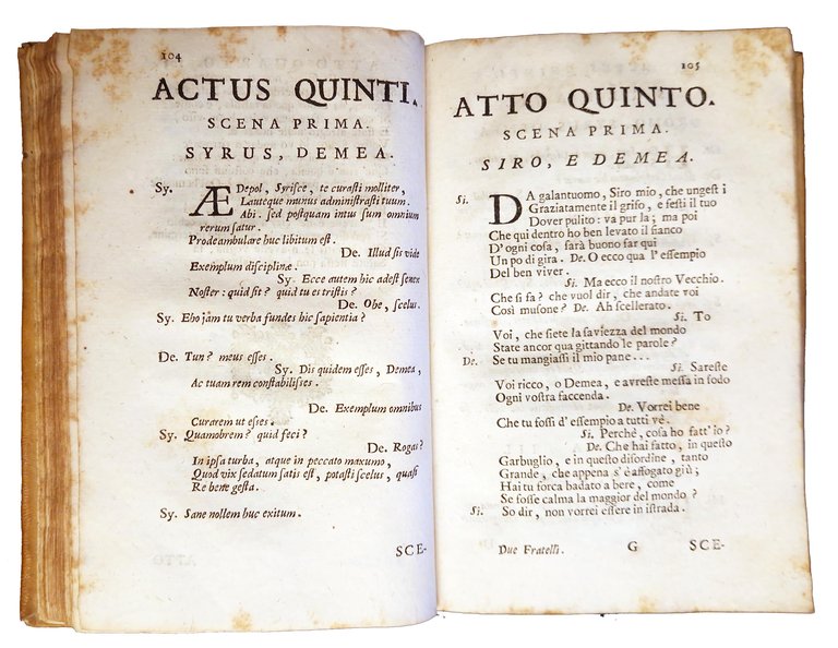 Commedie di Terenzio. [1.]: I due fratelli, commedia di Terenzio; …